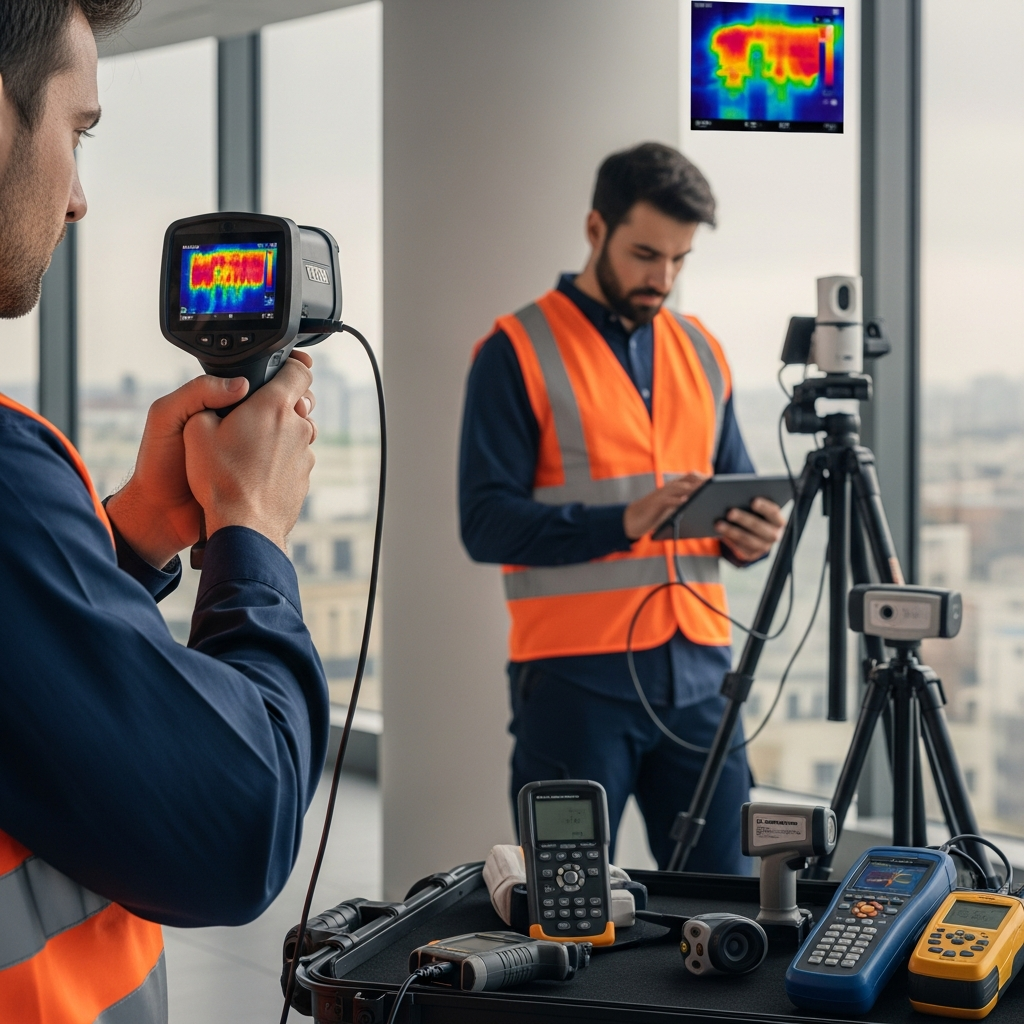Energieeffizienz-Analyse mit modernen Messgeräten und Gebäudediagnostik
